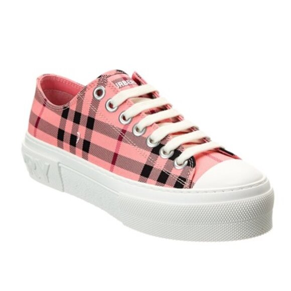 NIB-BURBERRY-Check Canvas Sneaker - Size 39 - Picture 1 of 4